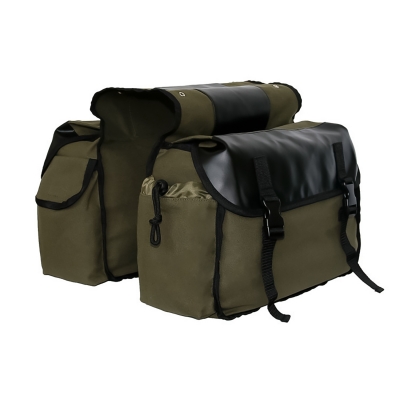 Пара боковых сумок Canvas Green 40L для мотоцикла, велосипеда-1