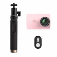 Экшн-камера+монопод с пультом Xiaomi Yi 4k Action Camera (розовый)
