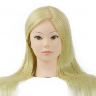 Манекен голова для причесок Lelit с волосами блонд 65 см и кронштейном