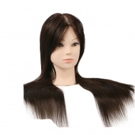 Манекен голова для причесок Lelit с каштановыми волосами 65 см и кронштейном
